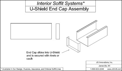 Interior Soffit Systems U-Shield End Cap Assembly